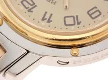 HERMES　エルメス　クリッパーコンビ　CL4.220　GP/SS　アイボリー　クォーツ　レディース【471】IK