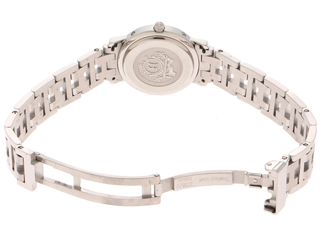 HERMES エルメス クリッパー ブラック文字盤 CL4.210 SS クォーツ レディース腕時計【431】