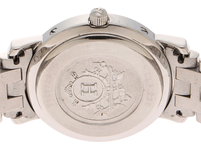 HERMES エルメス クリッパーコンビ CL4.220 GP/SS ホワイト文字盤 クォーツ 【460】2148103796081