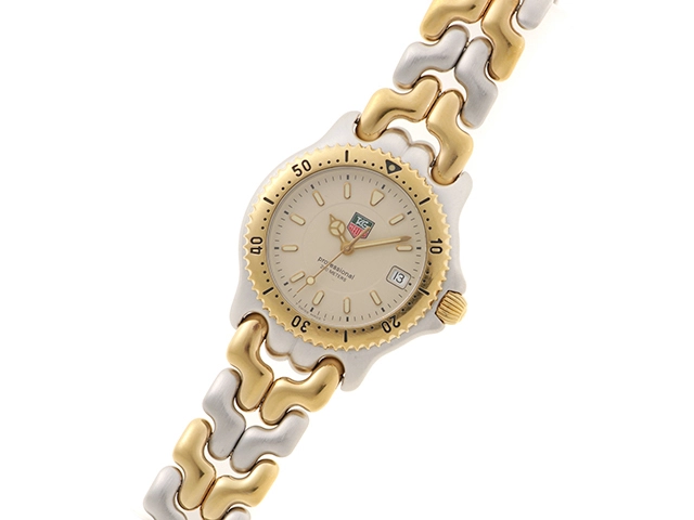 TAG HEUER　タグホイヤー　S/el セル　プロフェッショナル　WG1221-K0　アイボリー文字盤　GP/SS　クオーツ  メンズ時計　2148103796395【207】