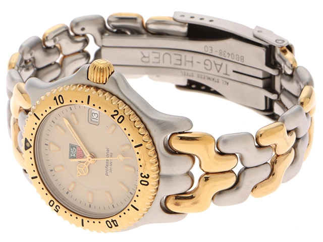 TAG HEUER　タグホイヤー　S/el セル　プロフェッショナル　WG1221-K0　アイボリー文字盤　GP/SS　クオーツ  メンズ時計　2148103796395【207】