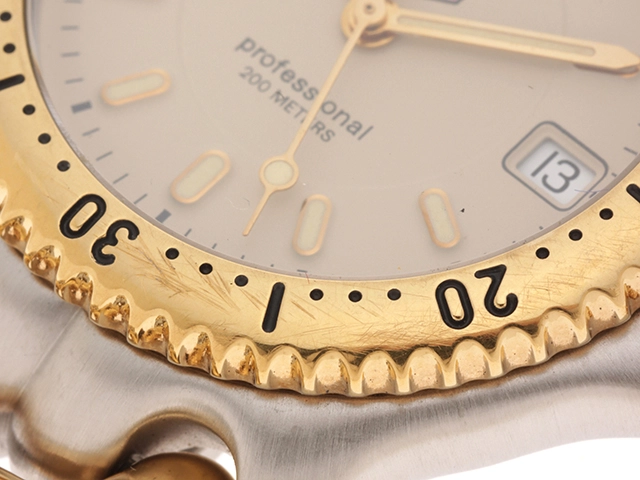 TAG HEUER　タグホイヤー　S/el セル　プロフェッショナル　WG1221-K0　アイボリー文字盤　GP/SS　クオーツ  メンズ時計　2148103796395【207】