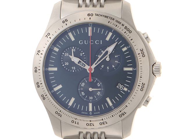GUCCI グッチ Gタイムレス 126.2 ブルー文字盤 ステンレススチール  