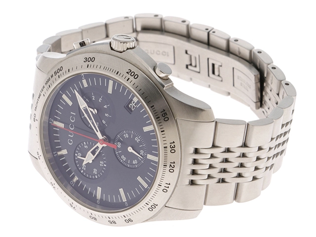 GUCCI グッチ メンズ腕時計 Ｇタイムレス 126.2 ステンレススチール ブルー文字盤 クオーツ【472】UH
