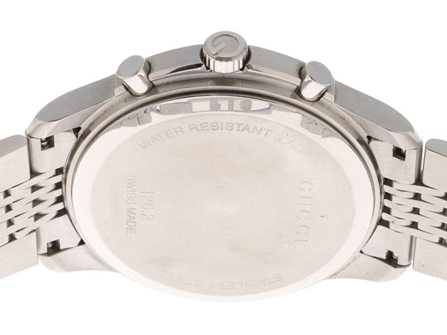 GUCCI グッチ メンズ腕時計 Ｇタイムレス 126.2 ステンレススチール ブルー文字盤 クオーツ【472】UH