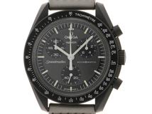 SWATCH スウォッチ ムーンスウォッチ MISSION TO MERCURY S033A100 ブラック文字盤 バイオセラミック/ナイロン クォーツ【472】SJ