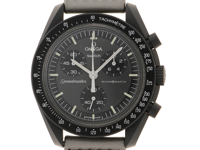 SWATCH スウォッチ ムーンスウォッチ MISSION TO MERCURY S033A100 ブラック文字盤 バイオセラミック/ナイロン クォーツ【472】SJ