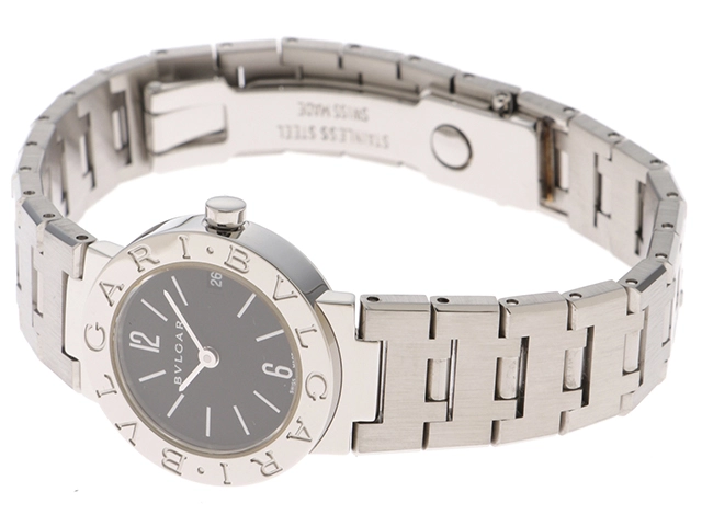 BVLGARI ブルガリ ブルガリブルガリ BB23SSD SS ステンレススチール ブラック文字盤 ロゴ有り クォーツ 【460】2148103796647