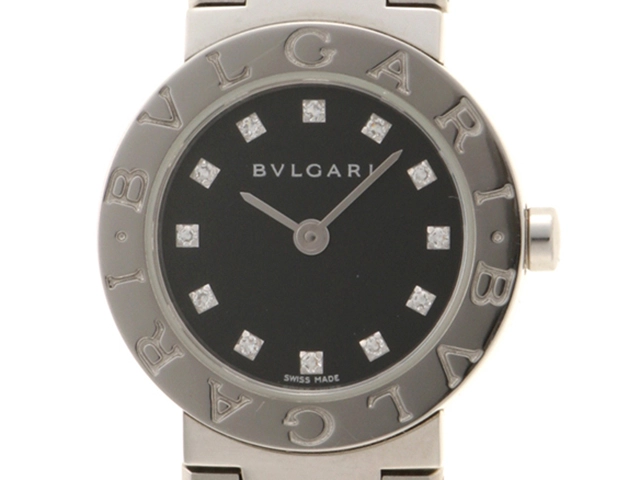 BVLGARI 　ブルガリブルガリ　BB23SS　レディーズ時計　クォーツ　ブラック文字盤　ステンレス　【471】IK