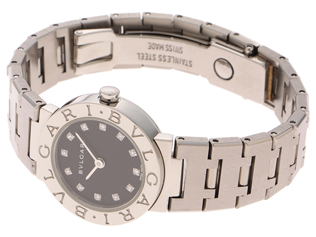 BVLGARI ブルガリブルガリ BB23SS レディーズ時計 クォーツ ブラック文字盤 ステンレス 【471】IK
