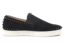 Christian Louboutin　クリスチャンルブタン　RollerBoatスタッズスニーカー　メンズ40ハーフ　ブラック　スエード　3160885　2148103796777　【432】