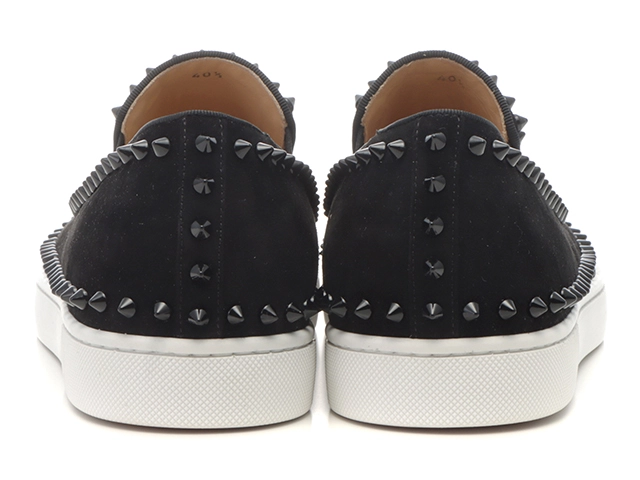 Christian Louboutin　クリスチャンルブタン　RollerBoatスタッズスニーカー　メンズ40ハーフ　ブラック　スエード　3160885　2148103796777　【432】