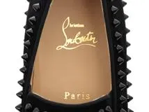 Christian Louboutin　クリスチャンルブタン　RollerBoatスタッズスニーカー　メンズ40ハーフ　ブラック　スエード　3160885　2148103796777　【432】