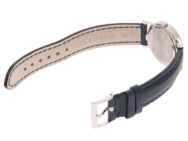 BVLGARI 　ブルガリ　ブルガリ　ブルガリ　BB26SLD　ブラック文字盤　4Pダイヤ　ステンレススチール/革　レディース時計【472】2148103796784