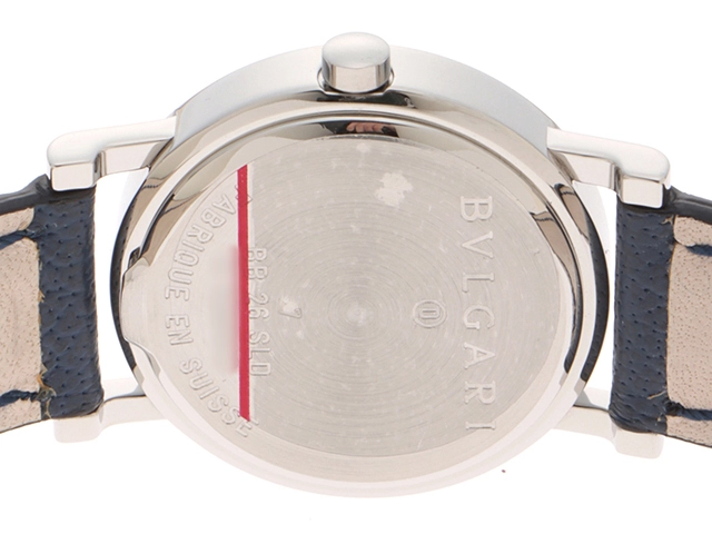 BVLGARI 　ブルガリ　ブルガリ　ブルガリ　BB26SLD　ブラック文字盤　4Pダイヤ　ステンレススチール/革　レディース時計【472】2148103796784