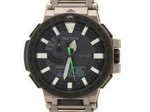 CASIO　カシオ　プロトレック MANASLU アナログデジタル　電波　SS/チタン/樹脂　ブラック/グリーン　PRX-8000T-7BJF　【432】　【2148103797255】