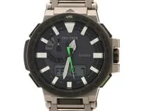 CASIO　カシオ　プロトレック MANASLU アナログデジタル　電波　SS/チタン/樹脂　ブラック/グリーン　PRX-8000T-7BJF　【432】　【2148103797255】