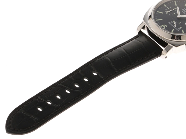 PANERAI パネライ 腕時計 2008年並行品 ルミノール パワーリザーブ PAM00090 ブラック文字盤 ステンレス／アリゲーター 自動巻【471】