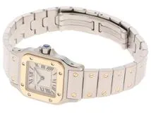 CARTIER　カルティエ　サントスガルベSM　クオーツ　ステンレス・イエローゴールド　W20012C4　ホワイト　参考定価：797,500円　【432】