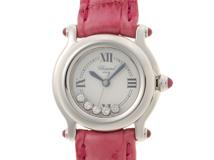 Chopard ショパール 腕時計 レディース ハッピースポーツ 27/8245-21 ホワイト文字盤 スチール レザーベルト 2148103797651【430】