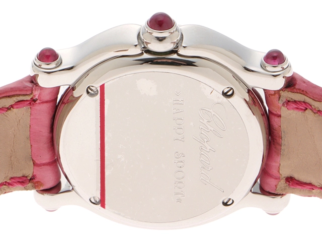 Chopard ショパール 腕時計 レディース ハッピースポーツ 27/8245-21 ホワイト文字盤 スチール レザーベルト 2148103797651【430】