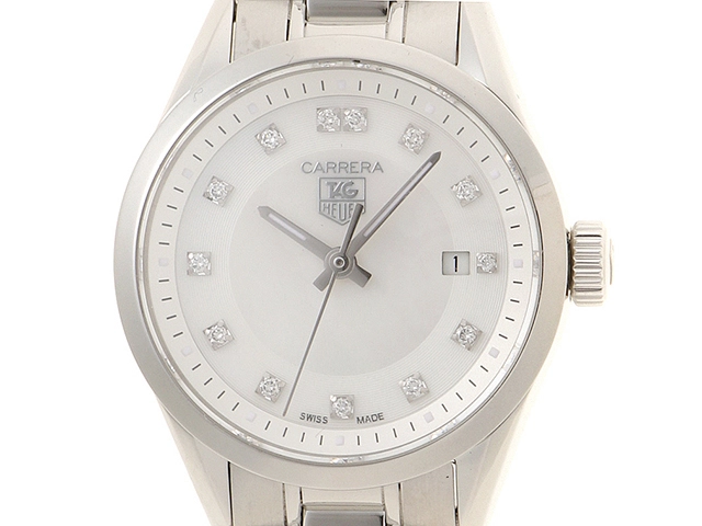TAG HEUER タグホイヤー カレラ レディー クォーツ ダイヤモンド WV1411.BA0793 SS ステンレススチール シェル13P ダイヤモンド 【460】2148103797699