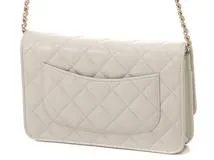 CHANEL シャネル マトラッセ チェーンウォレット ライトグレー