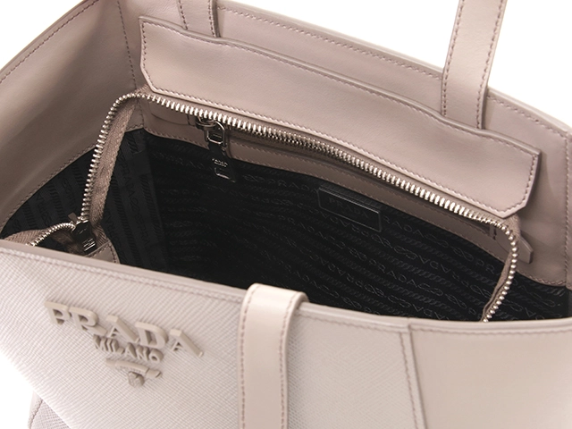 PRADA　プラダ　トートバッグ　グレージュ　レザー　1BG284【431】2148103798405