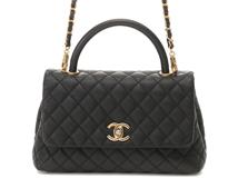 CHANEL シャネル マトラッセ トップハンドルフラップバッグ ラージ ブラック／ＧＰ A92991【430】2148103798573