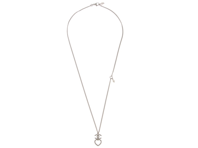 CHANEL　シャネル　ココマーク／ハート　ネックレス　ステンレス/ラインストーン／フェイクパール【430】2148103798894