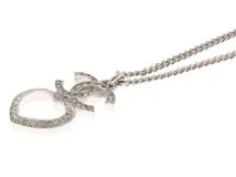 CHANEL　シャネル　ココマーク／ハート　ネックレス　ステンレス/ラインストーン／フェイクパール【430】2148103798894