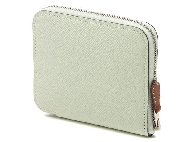 HERMES エルメス アザップコンパクト 二つ折り財布 シルクイン ヴェールフィズ SV シルバー金具 2148103798917【200】