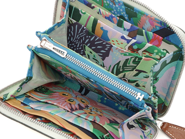 HERMES エルメス アザップコンパクト 二つ折り財布 シルクイン ヴェールフィズ SV シルバー金具 2148103798917【200】