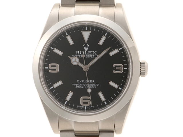 2012年　国際保証書有　時計　エクスプローラーⅠ　214270　ブラック文字盤　39mm　ブラックアウト　梨地バックル　SS　自動巻き　メンズ　M