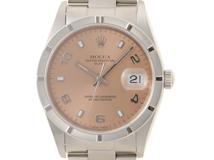 Y番　ROLEX　ロレックス　パーペチュアル　デイト　15210　ピンク文字盤　ステンレススチール　男女兼用　腕時計（2148103799358）【200】C