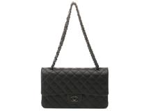 CHANEL　シャネル　ショルダーバッグ　マトラッセWフラップ25　Wチェーンショルダー　ブラック・BLK 　ラムスキン　A01112【472】HA
