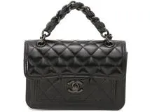 CHANEL　シャネル　マトラッセ 　AS4051　チェーンショルダー　ブラック　 ブラック金具 シャイニーカーフ 　【432】2148103799853