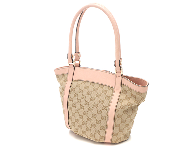 GUCCI グッチ アビー GGトートバッグ ベージュ／ピンク キャンバス 