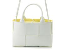 BOTTEGA VENETA　ボッテガヴェネタ　イントレチャート　ミニ　アルコ　トートバッグ　アイスミントカラー／イエロー　レザー　709337　2148103800788【437】