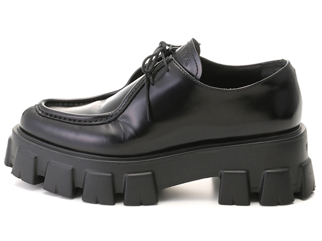 PRADA プラダ モノリスレザーシューズ レディース36 ブラック レザー 055-1E719M 2148103801211 【432】
