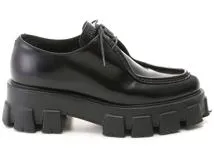 PRADA　プラダ　モノリスレザーシューズ　レディース36　ブラック　レザー　055-1E719M　2148103801211　【432】