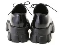 PRADA　プラダ　モノリスレザーシューズ　レディース36　ブラック　レザー　055-1E719M　2148103801211　【432】