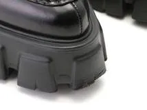 PRADA　プラダ　モノリスレザーシューズ　レディース36　ブラック　レザー　055-1E719M　2148103801211　【432】