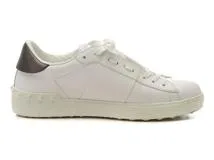VALENTINO　ヴァレンティノ　VLTNロゴローカットスニーカー　メンズ40ハーフ　ホワイト/ブラック　レザー　TR830Y2　2148103801365　【432】