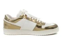 PRADA　プラダ　ダウンタウンスニーカー　メンズ7　ホワイト/ゴールド　レザー　2EE364　2148103801426　【432】