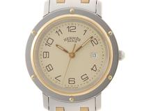 HERMES エルメス クリッパー CL4.420 GP/SS ステンレススチール アイボリー文字盤 クォーツ 【460】2148103802577
