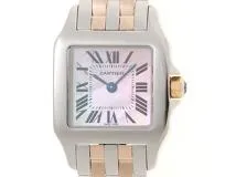 Cartier カルティエ　レディース クオーツ　サントスドゥモアゼルSM W25074Y9 ピンクシェル文字盤 K18PG/SS【472】HK
