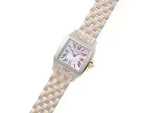 Cartier カルティエ　レディース クオーツ　サントスドゥモアゼルSM W25074Y9 ピンクシェル文字盤 K18PG/SS【472】HK