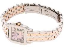 Cartier カルティエ　レディース クオーツ　サントスドゥモアゼルSM W25074Y9 ピンクシェル文字盤 K18PG/SS【472】HK