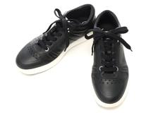 JIMMY CHOO　ジミーチュウ　HAWAII Mローカットスニーカー　メンズ41　ブラック　レザー　2148103802959　【432】